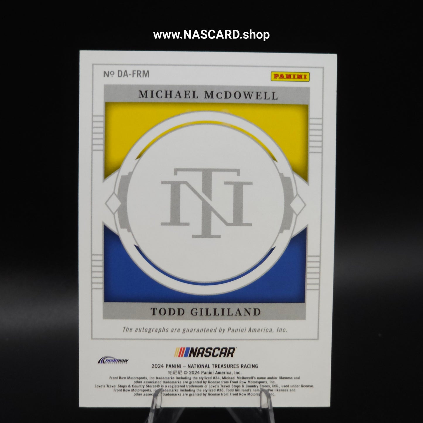 2024 National Treasures Dual Autographs Holo Silver Michael McDowell & Todd Gilliland /25