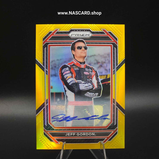 2023 Panini Prizm Racing Gold Autographs #1 Jeff Gordon /10 - NASCARD.shop