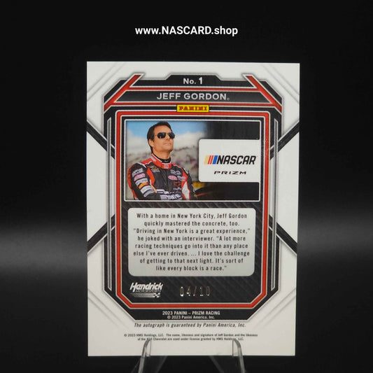 2023 Panini Prizm Racing Gold Autographs #1 Jeff Gordon /10 - NASCARD.shop