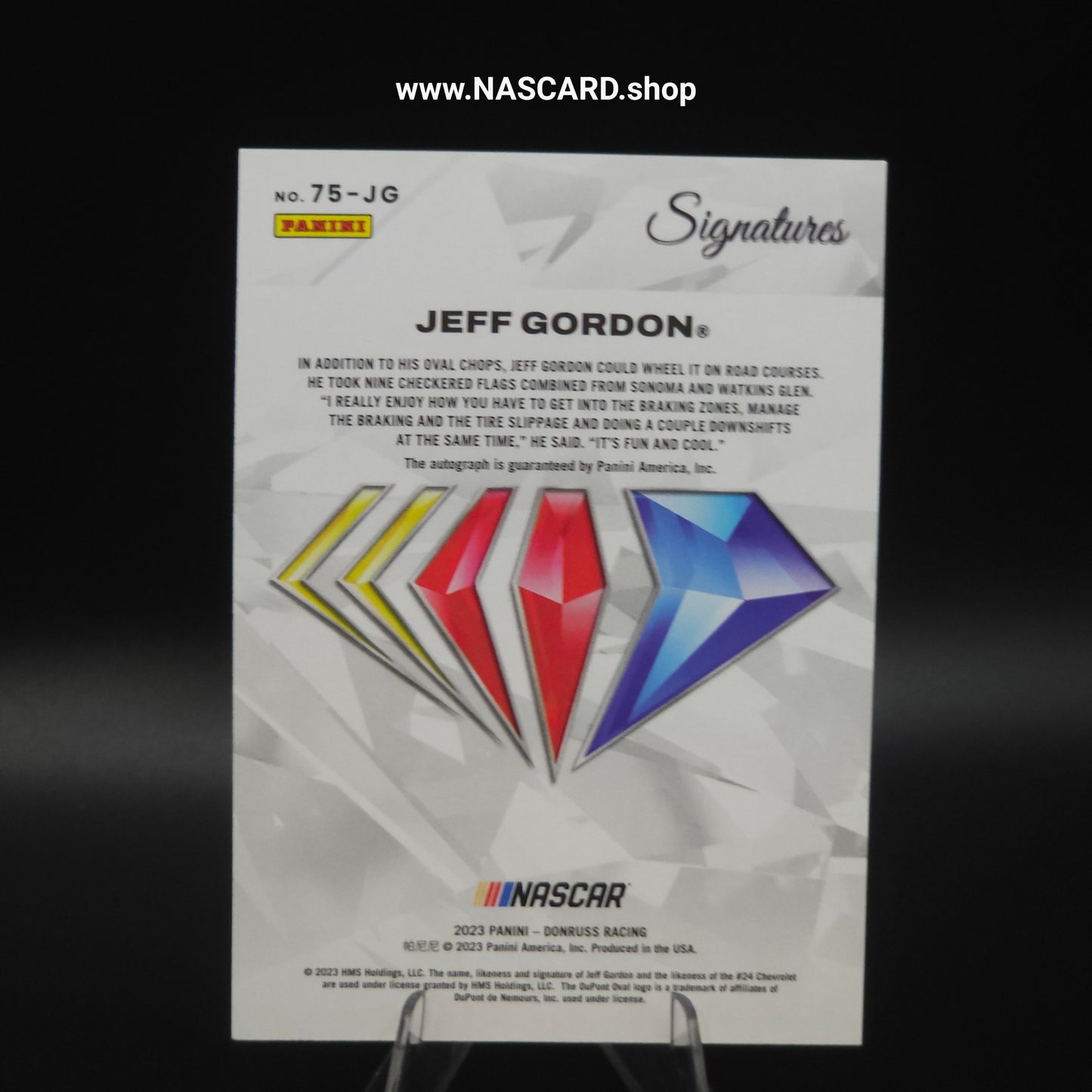 2023 Panini Donruss NASCAR 75th Anniversary Signatures Jeff Gordon