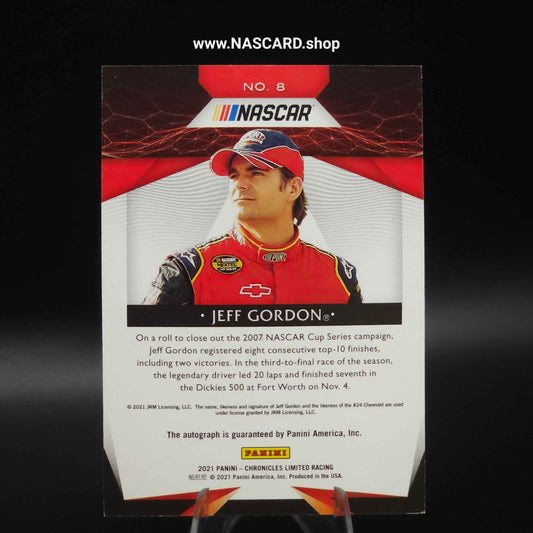 2021 Panini Chronicles Limited Autographs Gold #8 Jeff Gordon /5 - NASCARD.shop