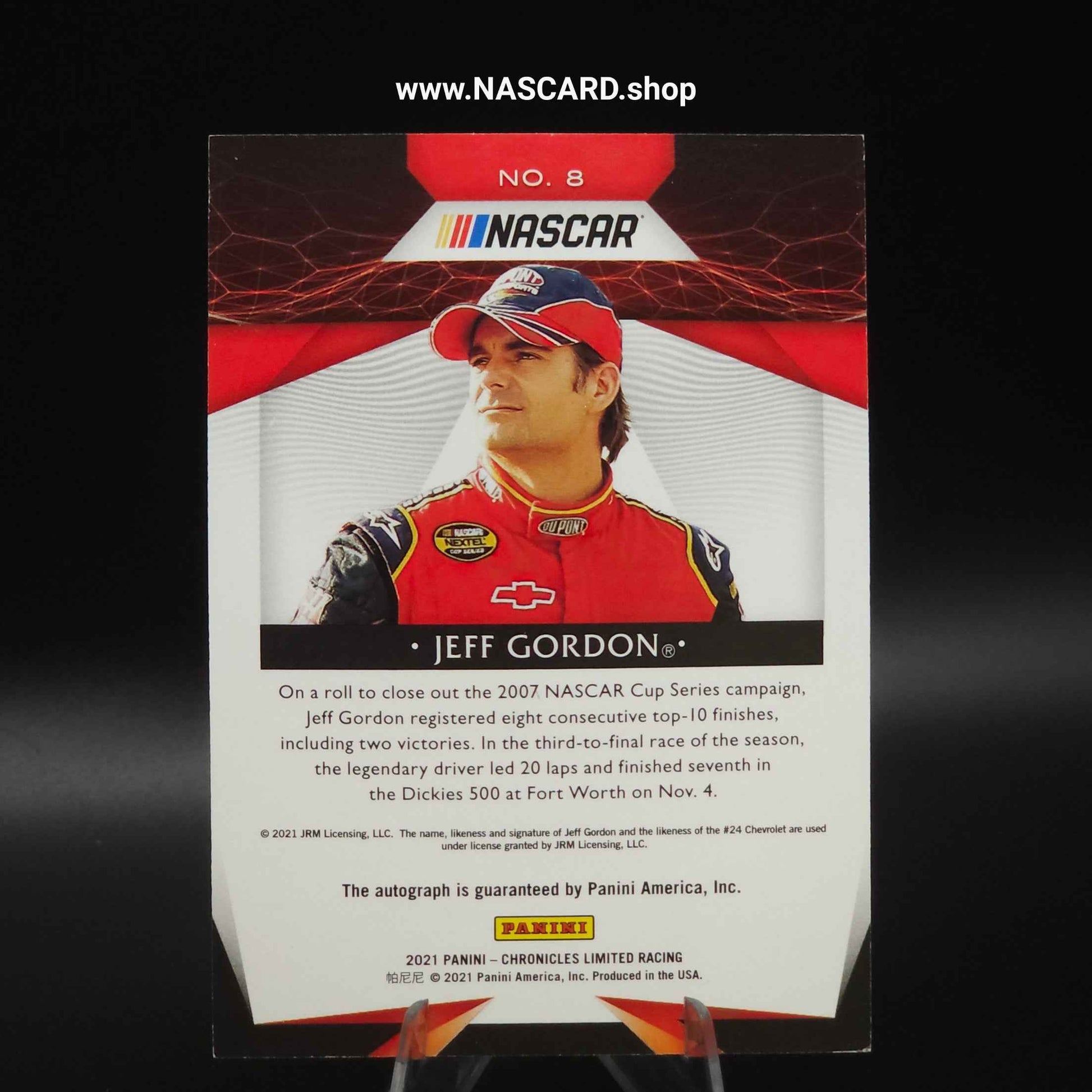 2021 Panini Chronicles Limited Autographs Gold #8 Jeff Gordon /5