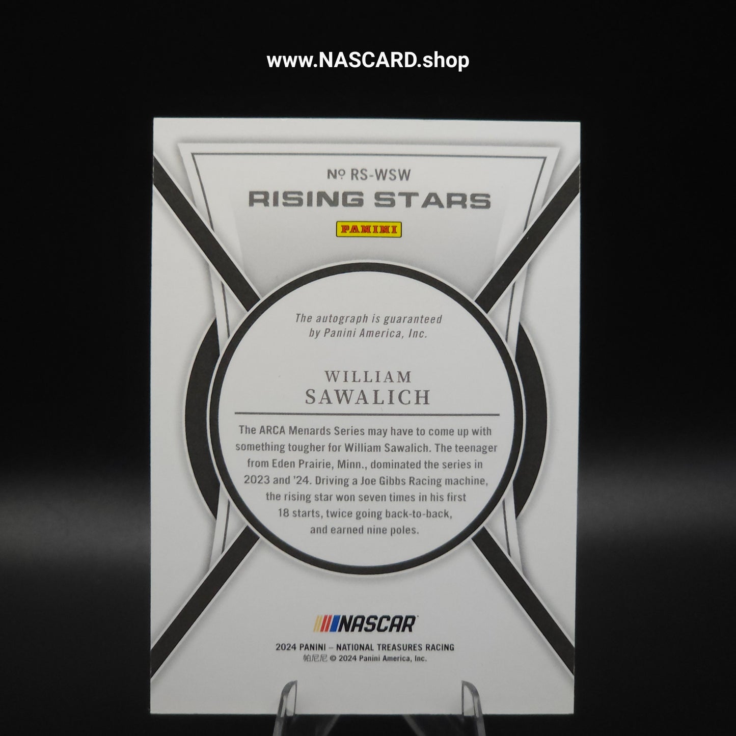 2024 National Treasures Rising Stars Holo Silver William Sawalich RC /15