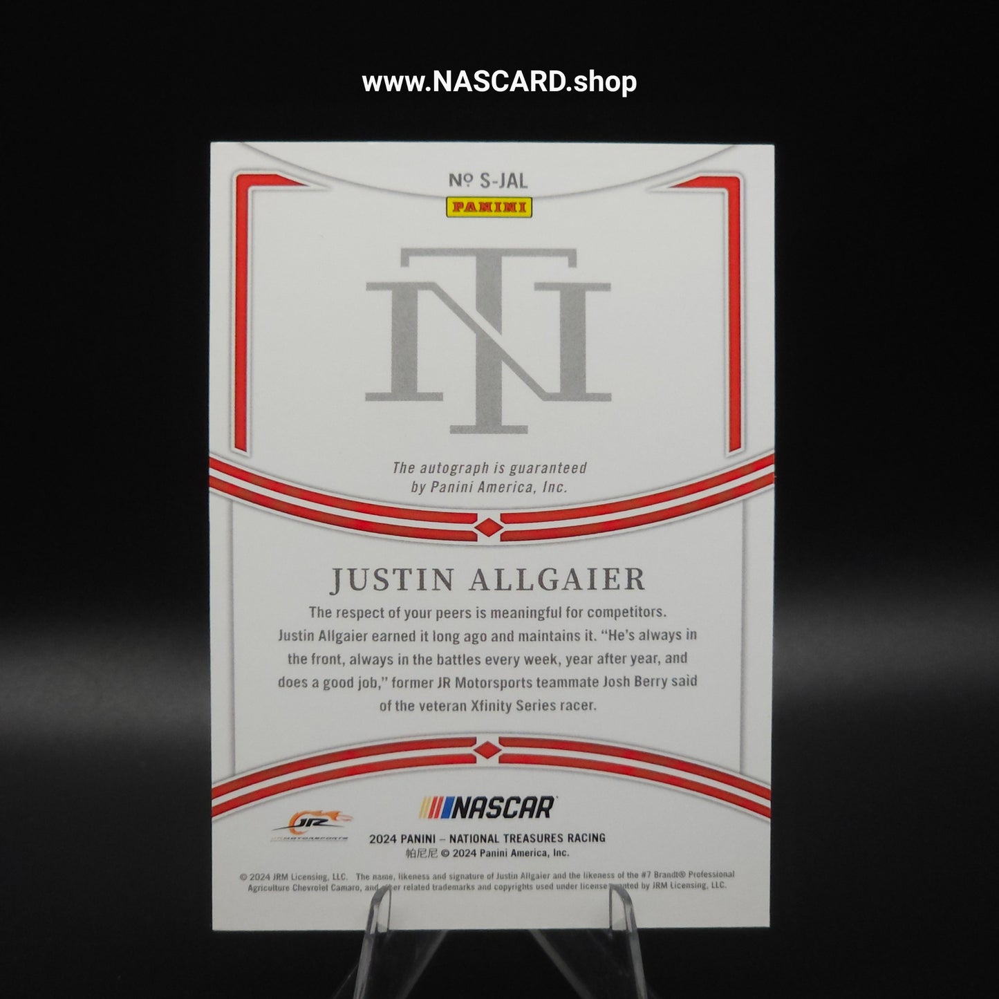2024 National Treasures Signatures Justin Allgaier /50
