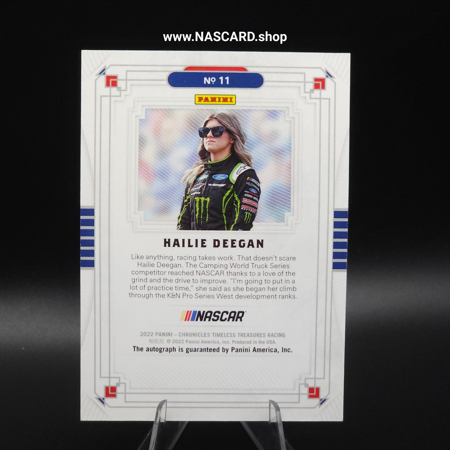 2022 Panini Chronicles Timeless Treasures Autographs Black Hailie Deegan 1/1