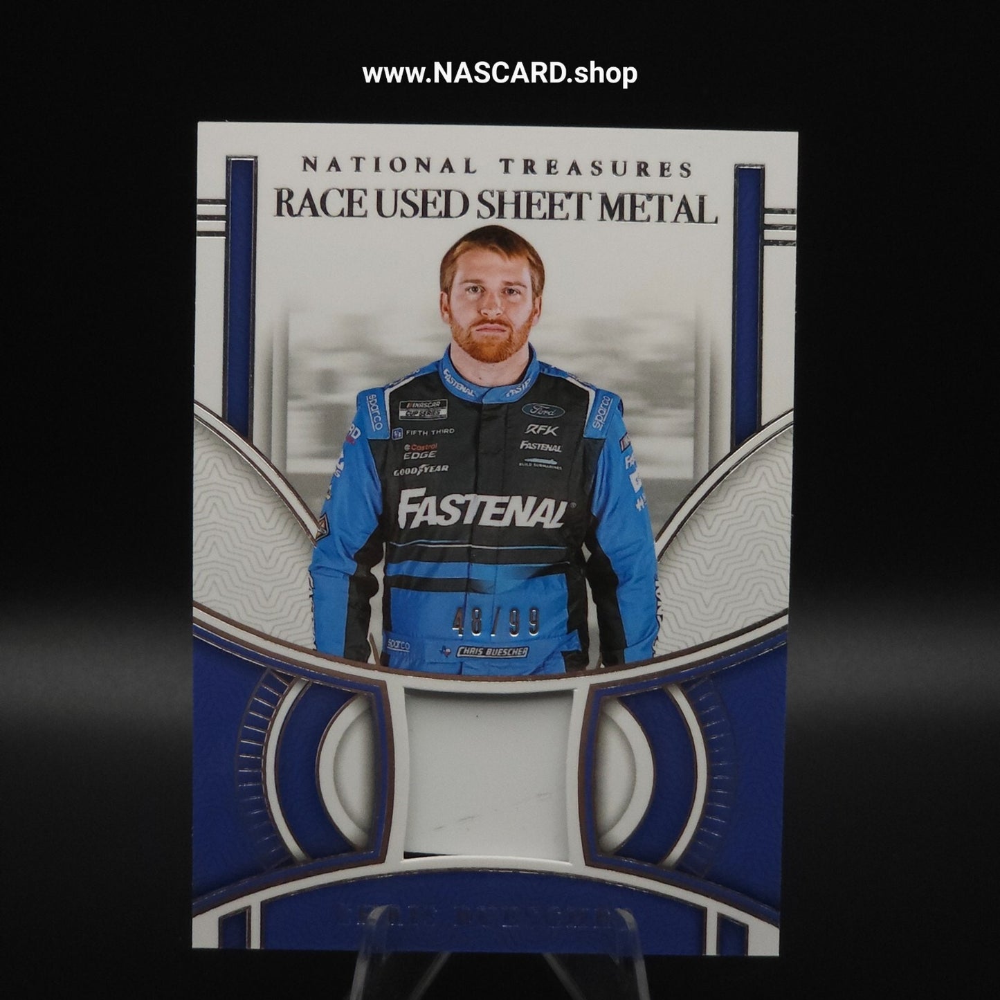 2024 Panini National Treasures Race Used Sheet Metal Chris Buescher /99 - NASCARD.shop
