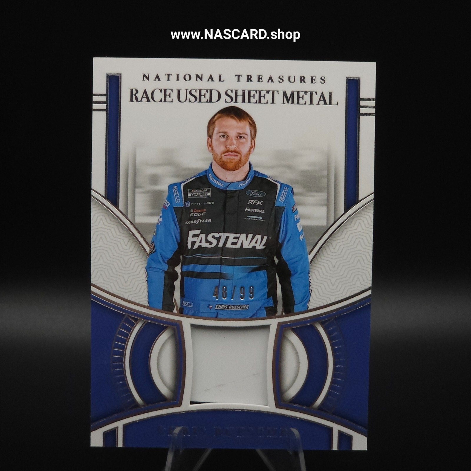 2024 Panini National Treasures Race Used Sheet Metal Chris Buescher /99 - NASCARD.shop