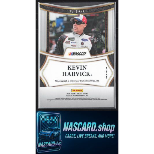 2025 Panini Select #S-KHK Kevin Harvick Signatures Blue Prizms #/99