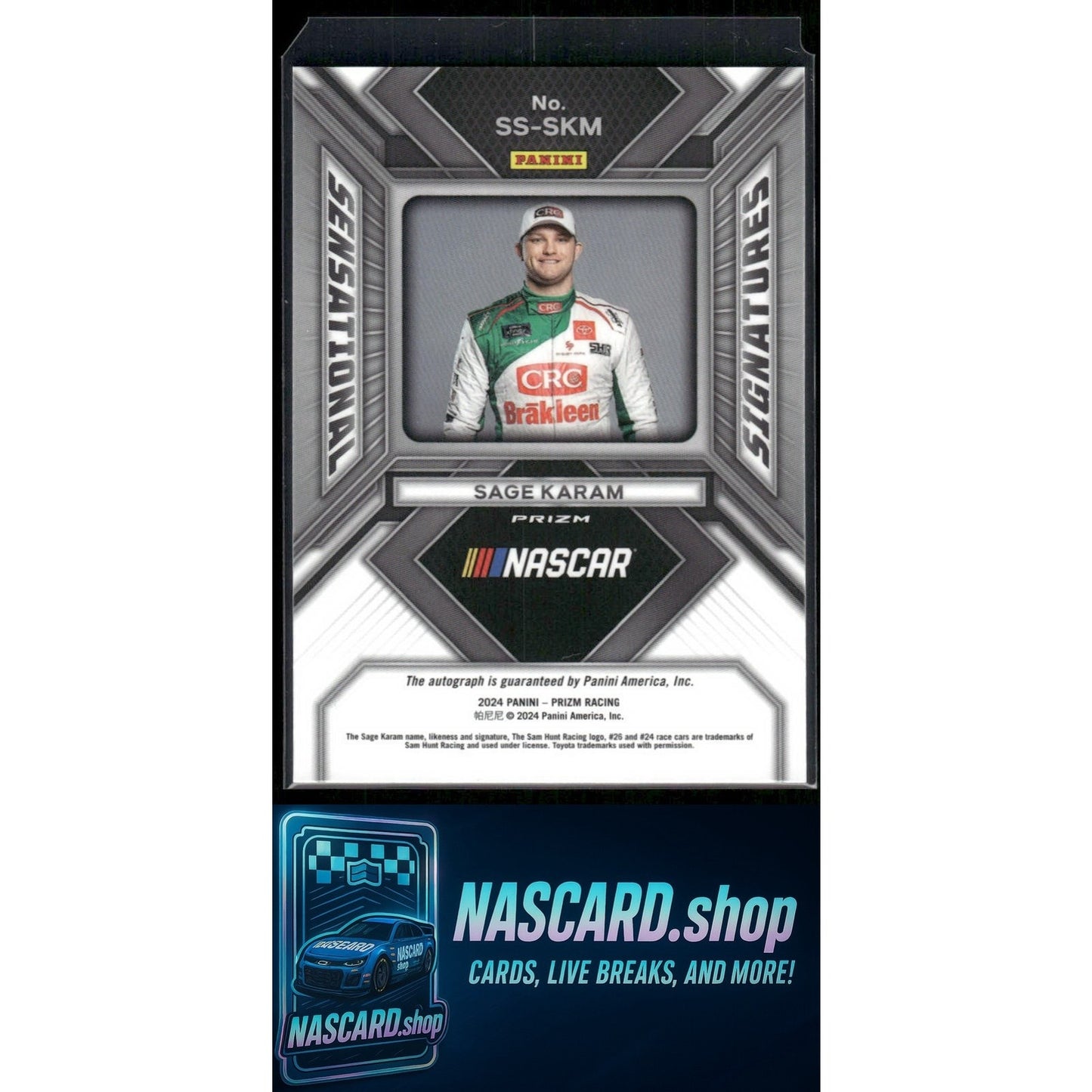 2024 Panini Prizm #SS-SKM Sage Karam Sensational Signatures