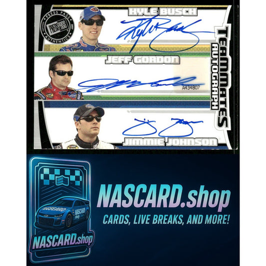 2007 Press Pass Kyle Busch Jeff Gordon Jimmie Johnson Teammates Autographs 18/25