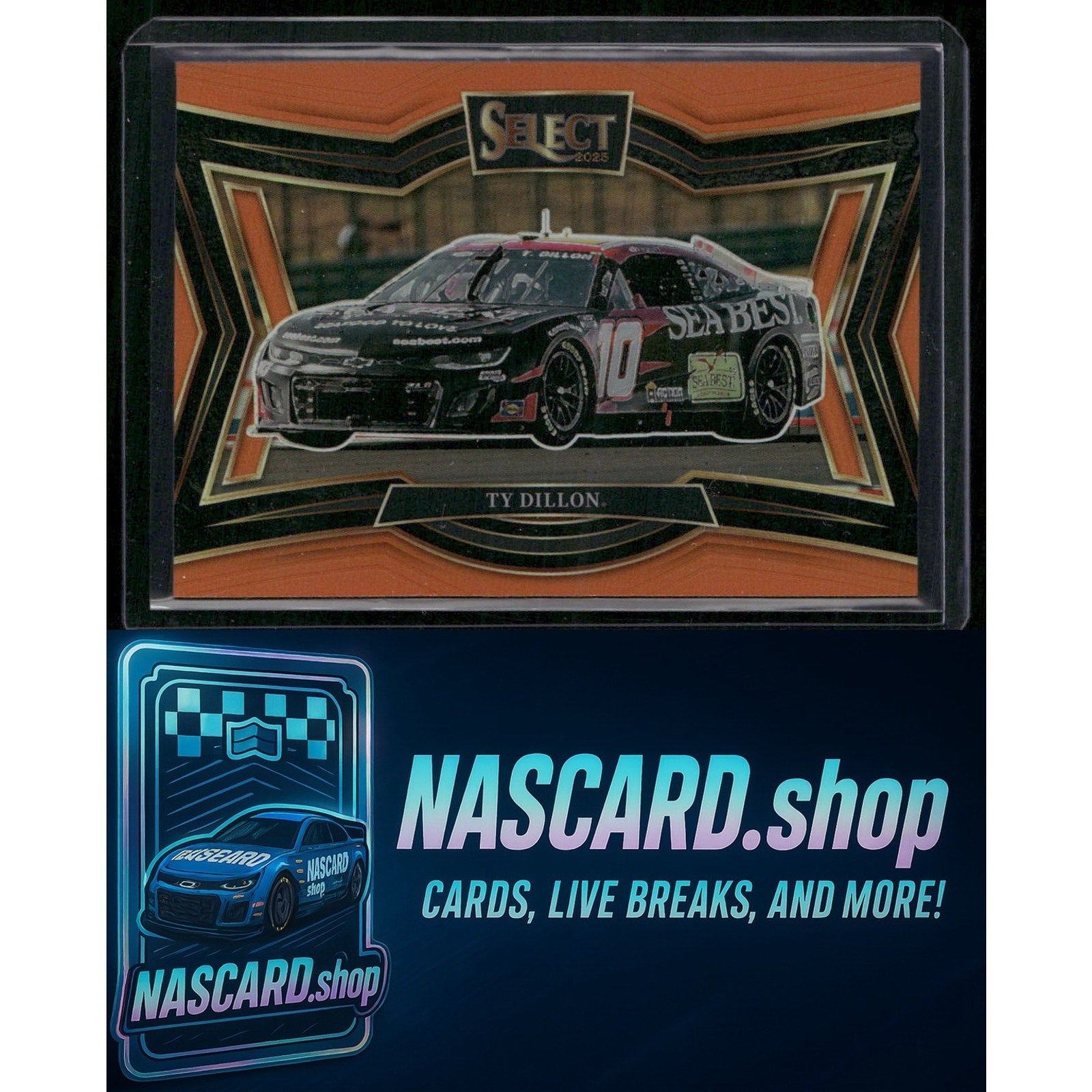 2025 Select Racing #170 Ty Dillon Pit Road Orange Prizms #01/49 - NASCARD.shop