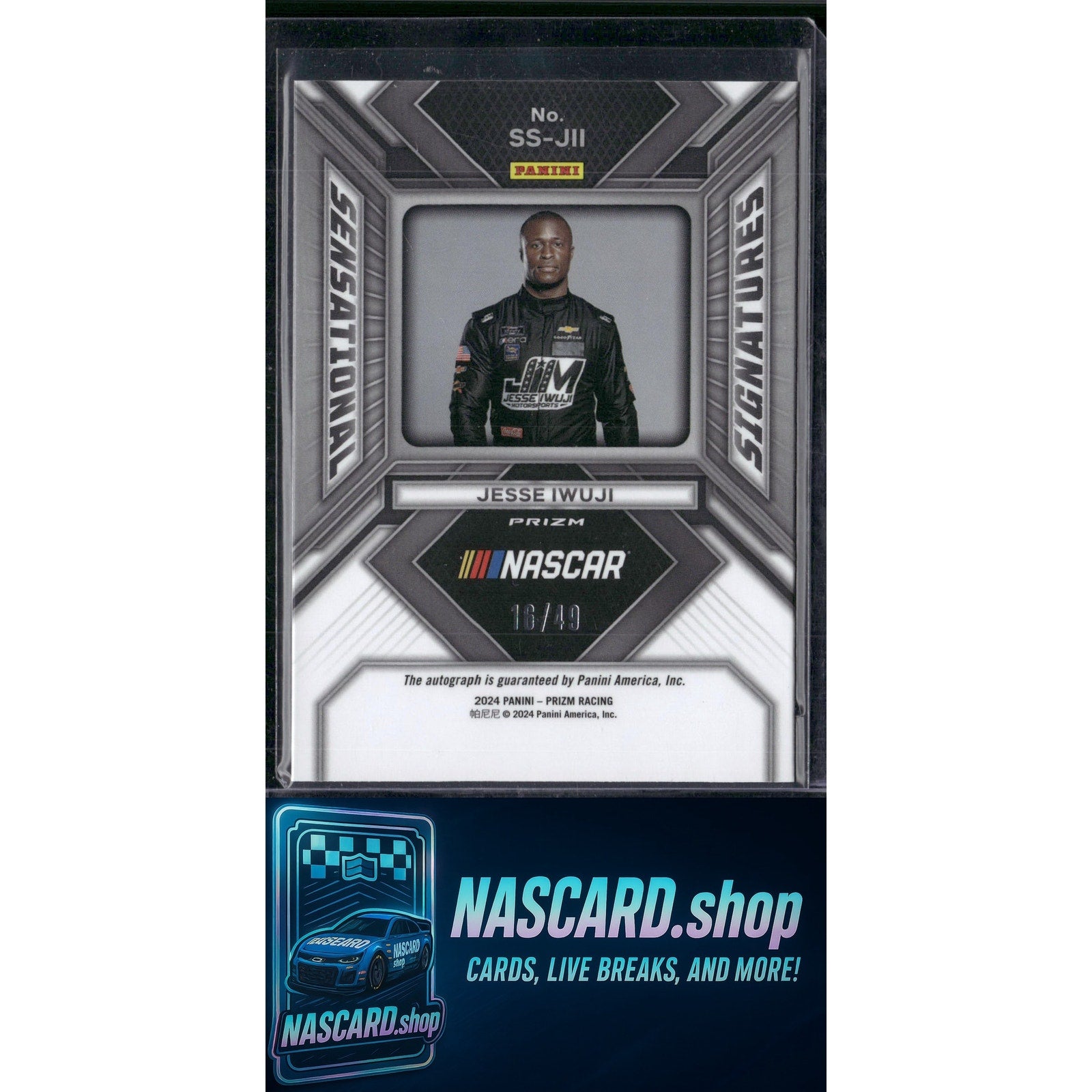 2024 Panini Prizm #SS-JII Jesse Iwuji Sensational Signatures Blue - NASCARD.shop