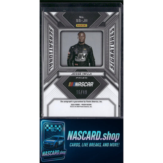 2024 Panini Prizm #SS-JII Jesse Iwuji Sensational Signatures Blue - NASCARD.shop