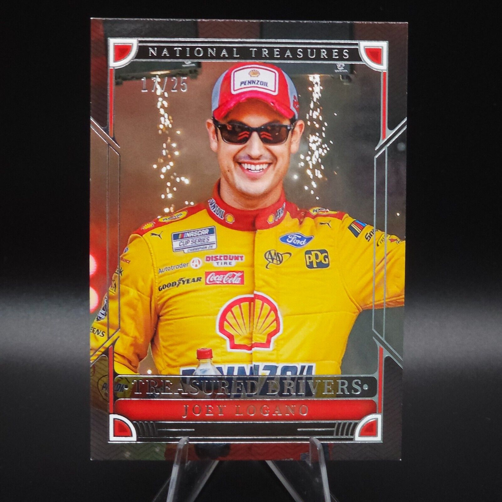 2023 Panini National Treasures Treasured Drivers #TD17 Joey Logano /25 - NASCARD.shop