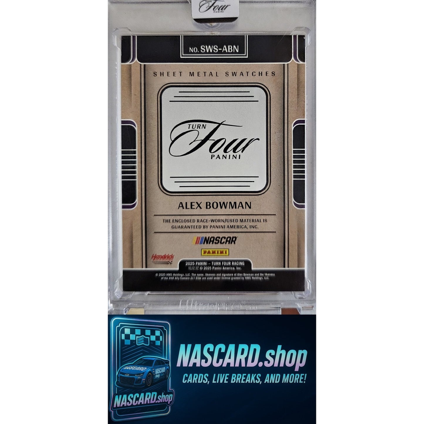 2025 Panini Turn Four #SWS-ABN Alex Bowman Sheet Metal Swatches #/99