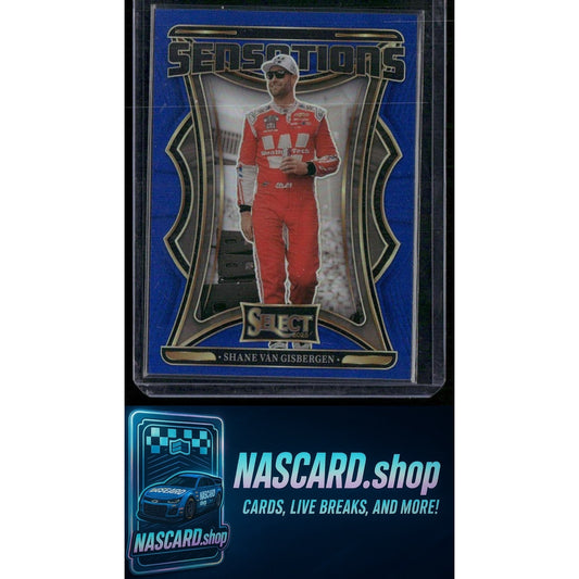 2025 Panini Select #30 Shane Van Gisbergen Sensations Blue Prizms #/49