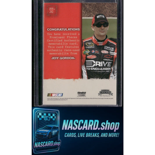 2011 Press Pass Legends #PP-JG Jeff Gordon Prominent Pieces Holofoil #/25