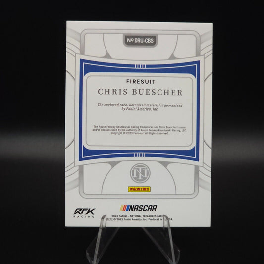 2023 National Treasures Dual Race Used Firesuit #DRU-CBS Chris Buescher 05/99 - NASCARD.shop