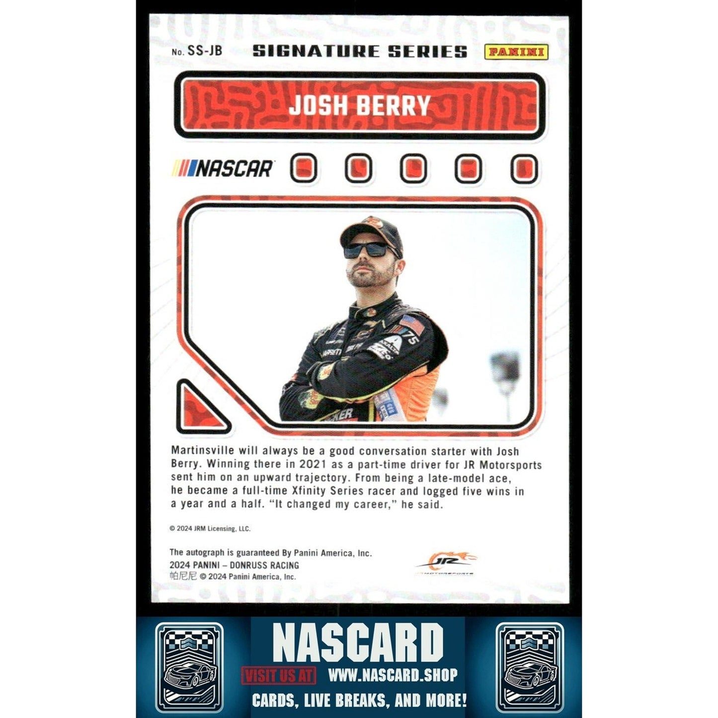 2023 Panini Donruss NASCAR - Signature Series Gold Josh Berry #SS-JB 04/10 (AU)