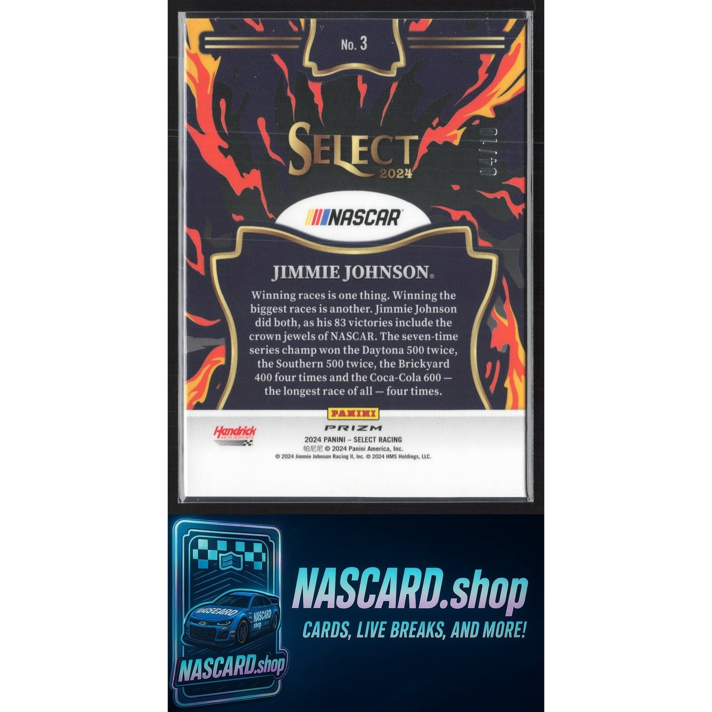 2024 Panini Select #3 Jimmie Johnson En Fuego Gold Prizms #/10