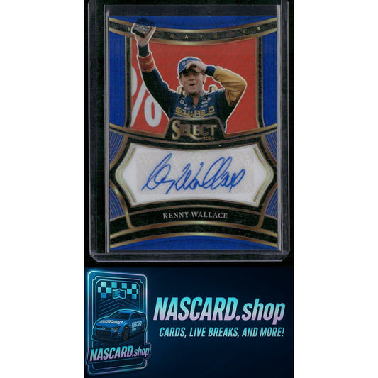 2025 Panini Select #S-KWC Kenny Wallace Signatures Blue Prizms #/99