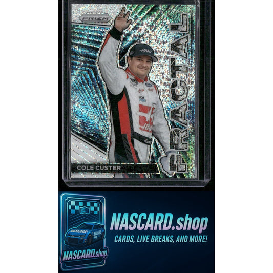 2023 Panini Prizm #F4 Cole Custer Fractal White Sparkle Prizm