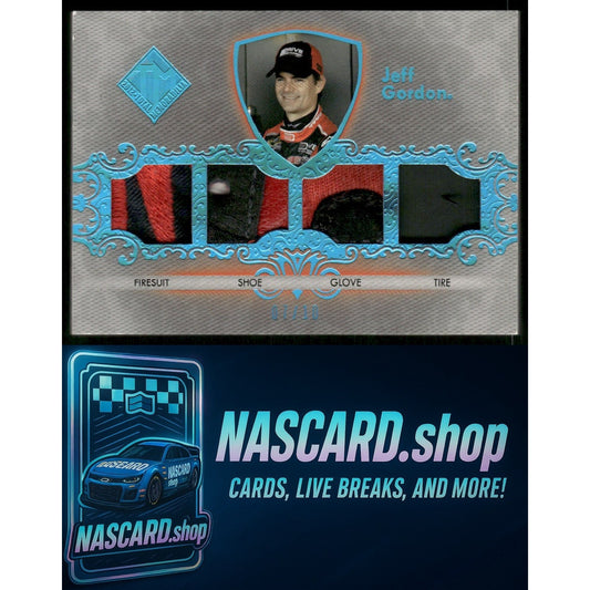 2012 Press Pass Total Memorabilia #TM-JG1 Jeff Gordon Quad Swatch Holofoil #/10