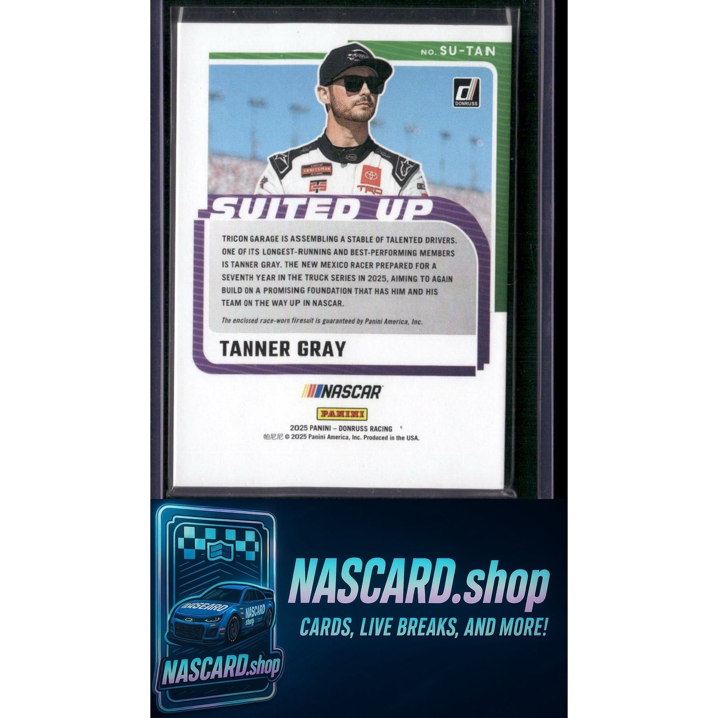 2025 Donruss #SU-TAN Tanner Gray Suited Up Swatches Orange Ice