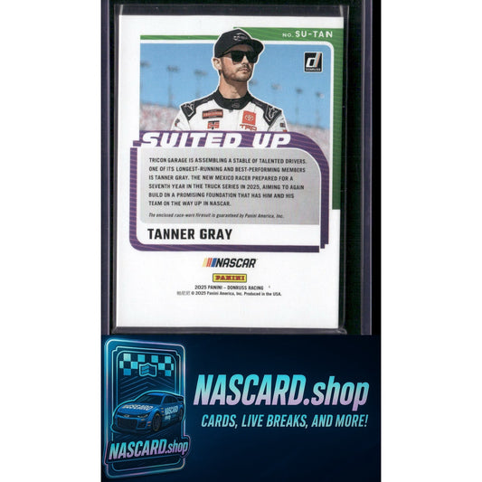 2025 Donruss #SU-TAN Tanner Gray Suited Up Swatches Orange Ice - NASCARD.shop