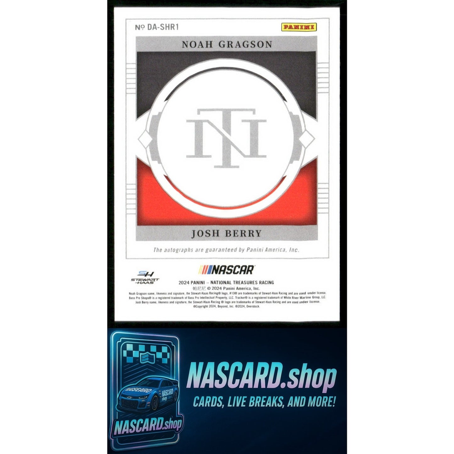 2024 National Treasures Josh Berry Noah Gragson Dual Autographs Holo Gold #08/10