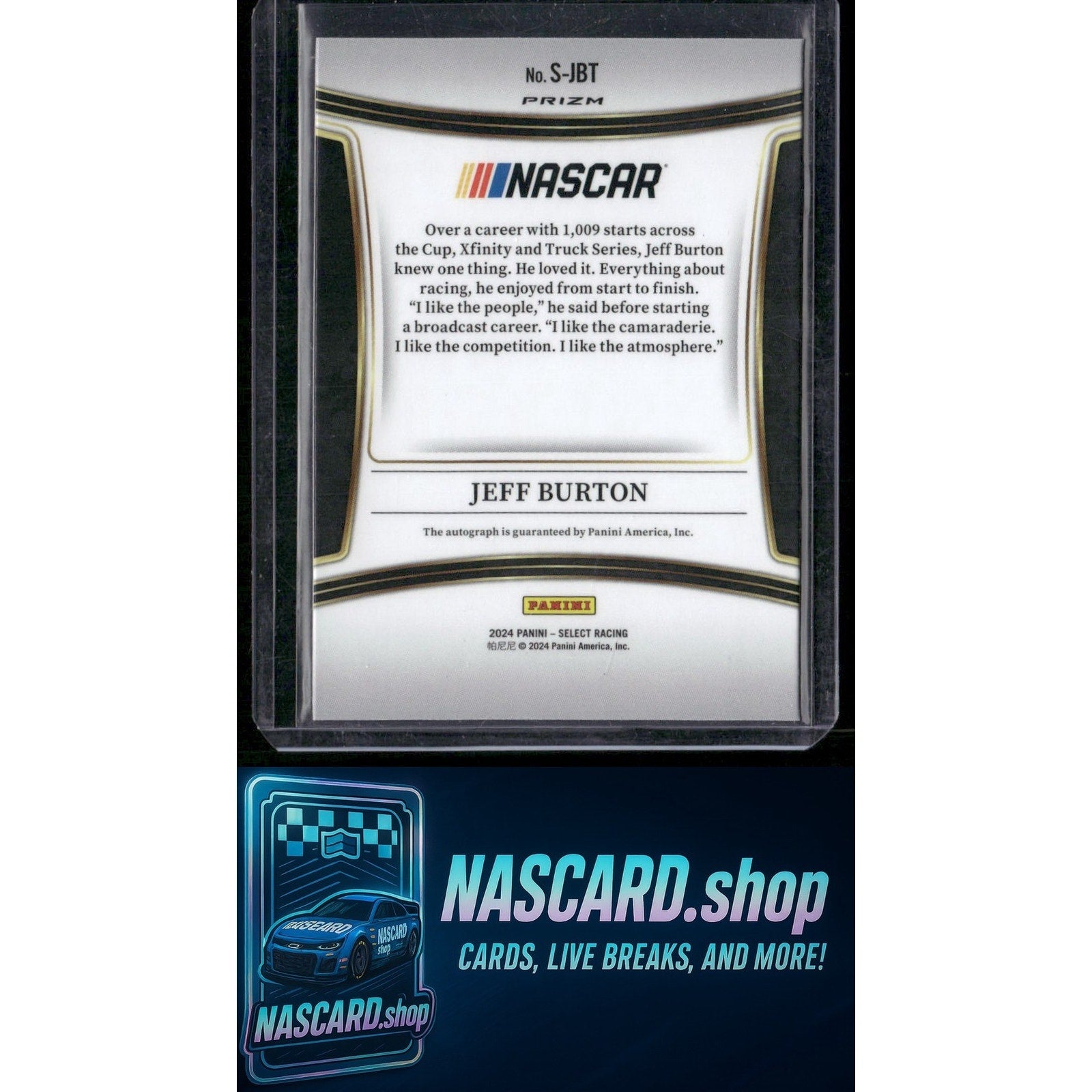 2024 Panini Select #S-JBT Jeff Burton Signatures - NASCARD.shop