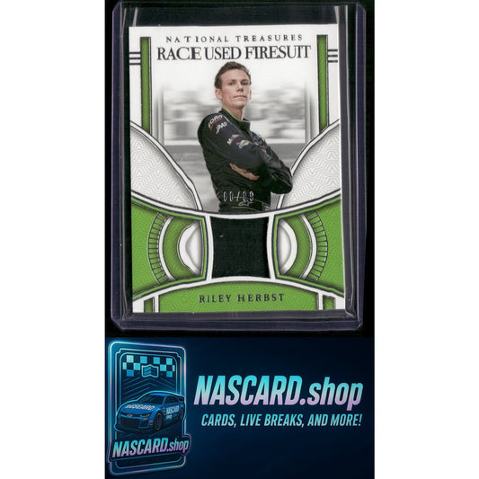 2024 Panini National Treasures #RUF-RHS Riley Herbst Race Used Firesuit #/99 - NASCARD.shop