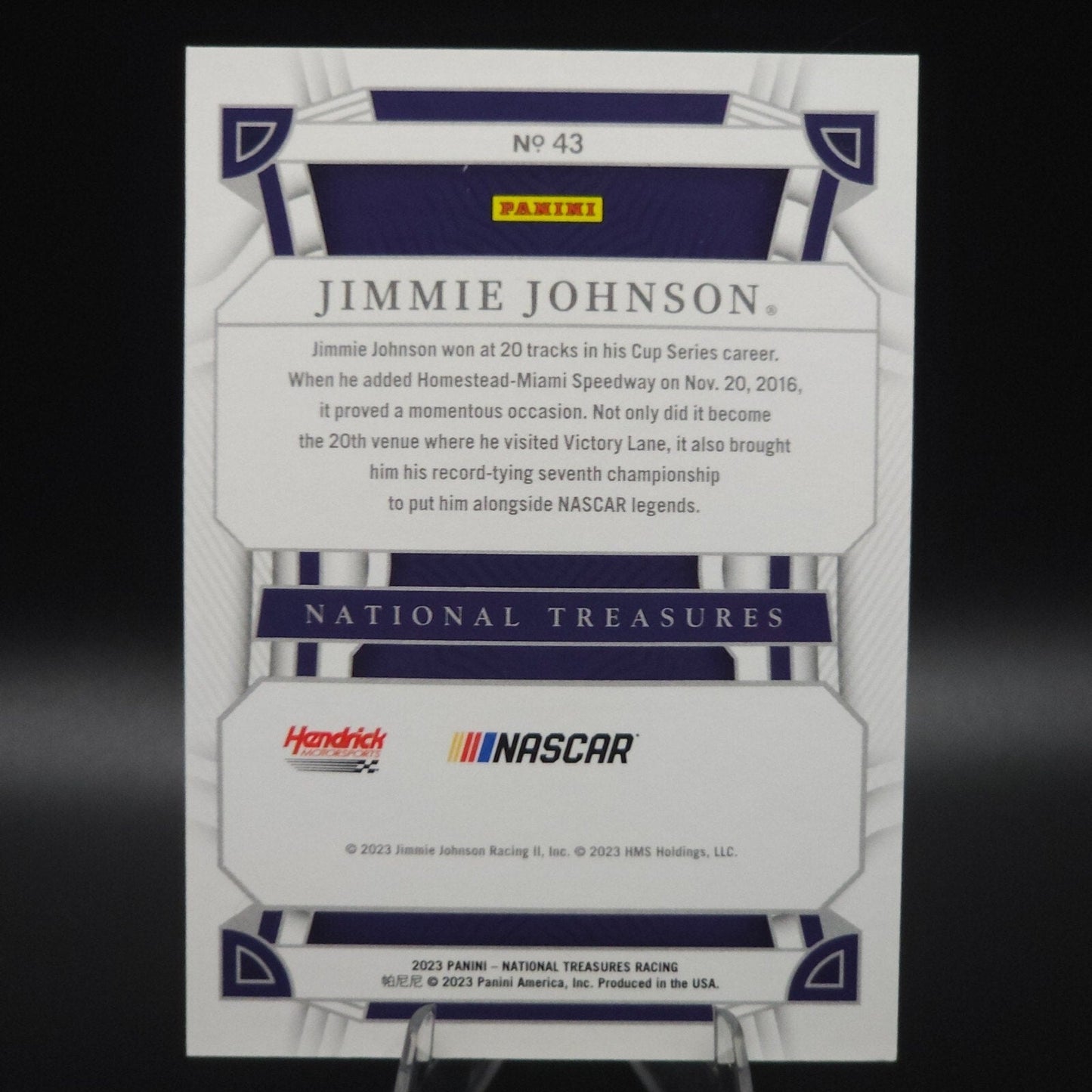 2023 National Treasures NASCAR Diamond Anniversary Jimmie Johnson Midnight /20 - NASCARD.shop