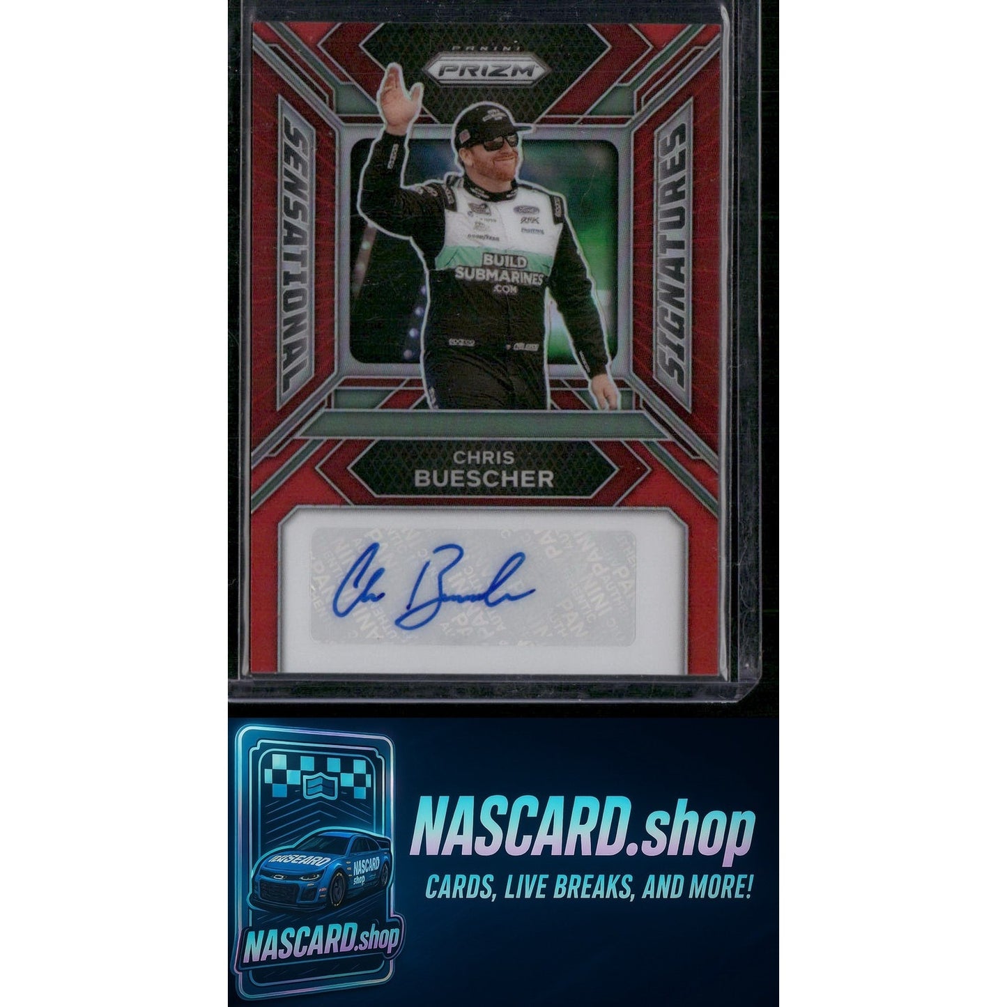 2024 Panini Prizm #SS-CBR Chris Buescher Sensational Signatures Red #/99