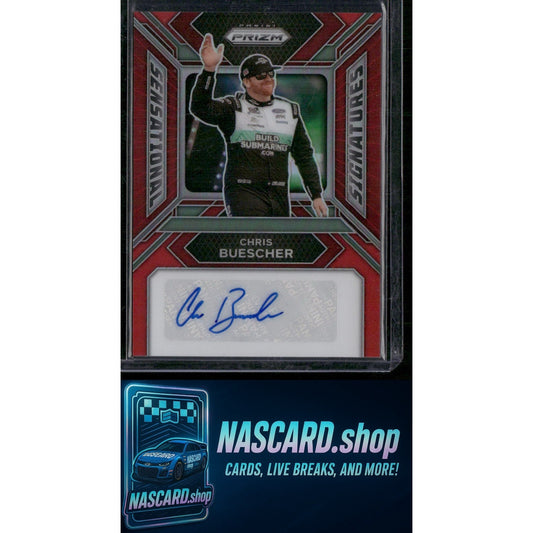 2024 Panini Prizm #SS-CBR Chris Buescher Sensational Signatures Red #/99