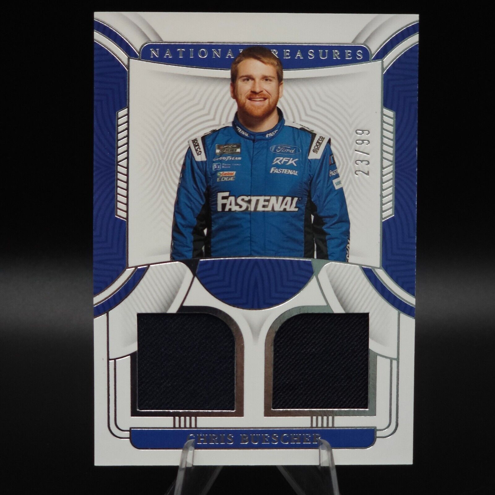 2023 Panini National Treasures Dual Race Used Firesuit Chris Buescher /99 - NASCARD.shop