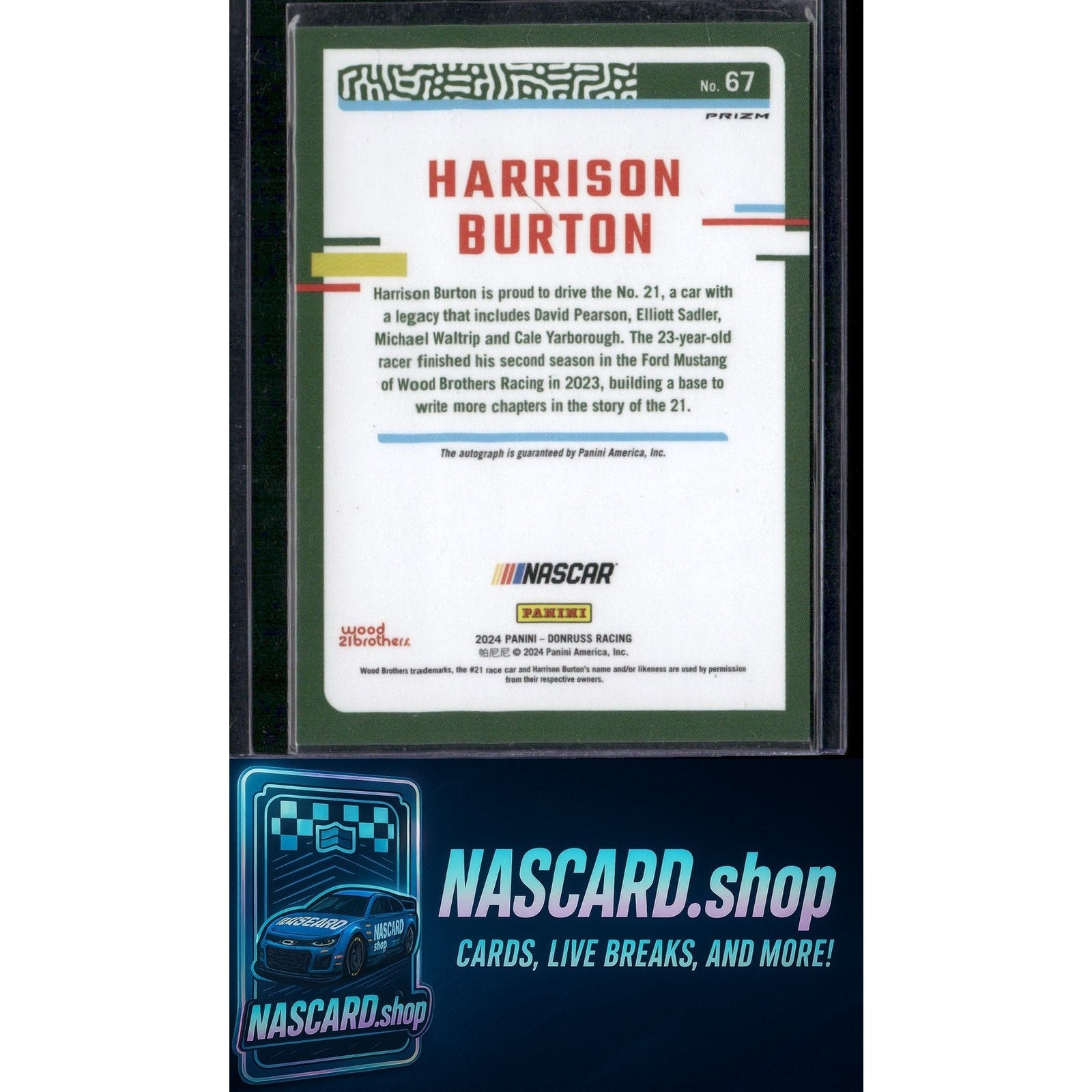 2024 Donruss #67 Harrison Burton Optic Signatures - NASCARD.shop