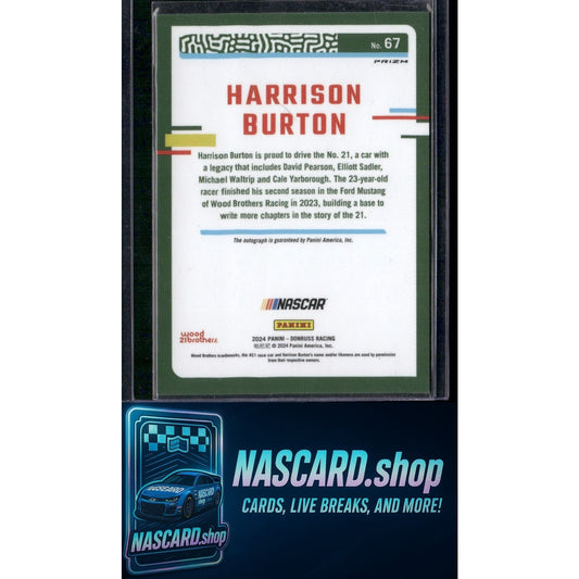 2024 Donruss #67 Harrison Burton Optic Signatures - NASCARD.shop