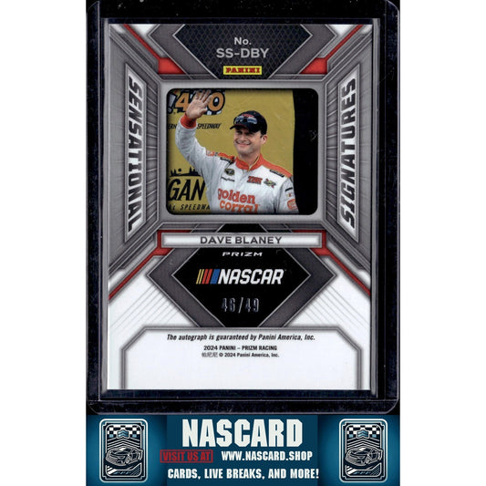 2024 Panini Prizm #SS-DBY Dave Blaney Sensational Signatures Blue #/49