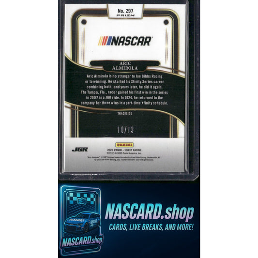 2025 Panini Select #297 Aric Almirola Gold Power Plaid #/13 - NASCARD.shop