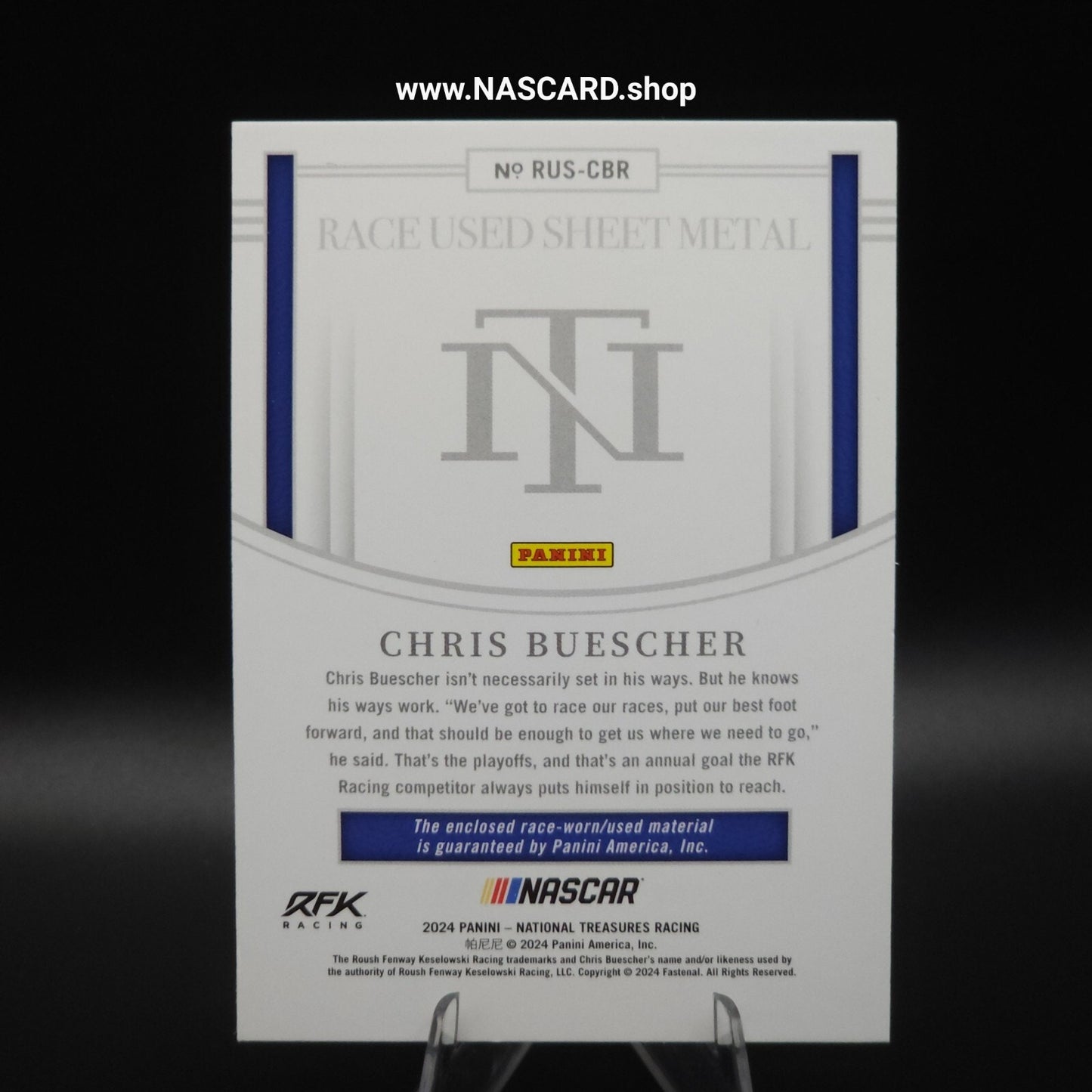 2024 National Treasures Race Used Sheet Metal Chris Beuscher /99