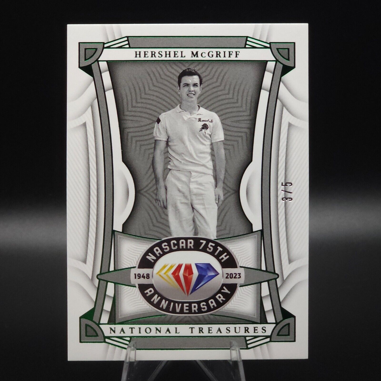 2023 National Treasures NASCAR Diamond Anniversary Hershel McGriff #72 Green /5 - NASCARD.shop