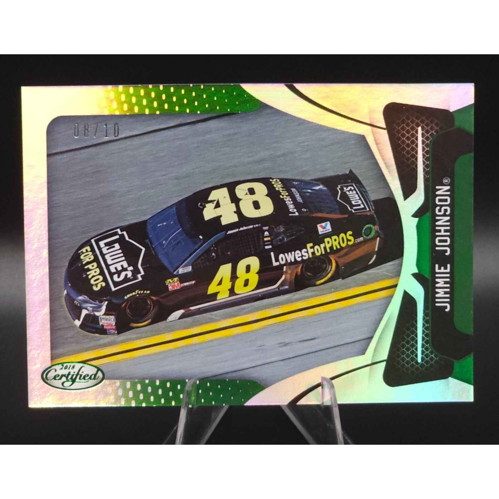 2018 Panini Certified Racing Cars Jimmie Johnson #94 Green 08/10 - NASCARD.shop