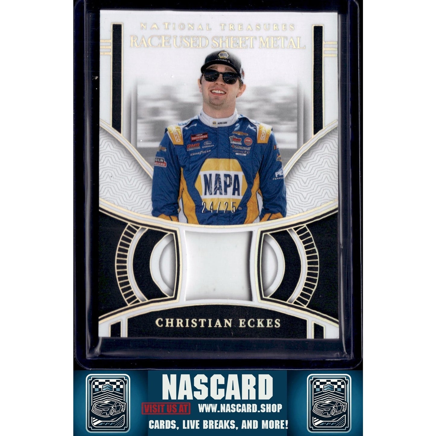 2024 National Treasures Christian Eckes Race Used Sheet Metal Holo Silver #/25