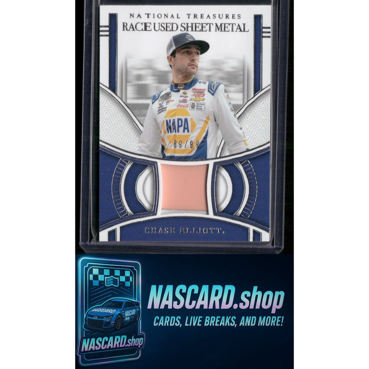 2024 Panini National Treasures #RUS-CET Chase Elliott Race Used Sheet Metal #/99
