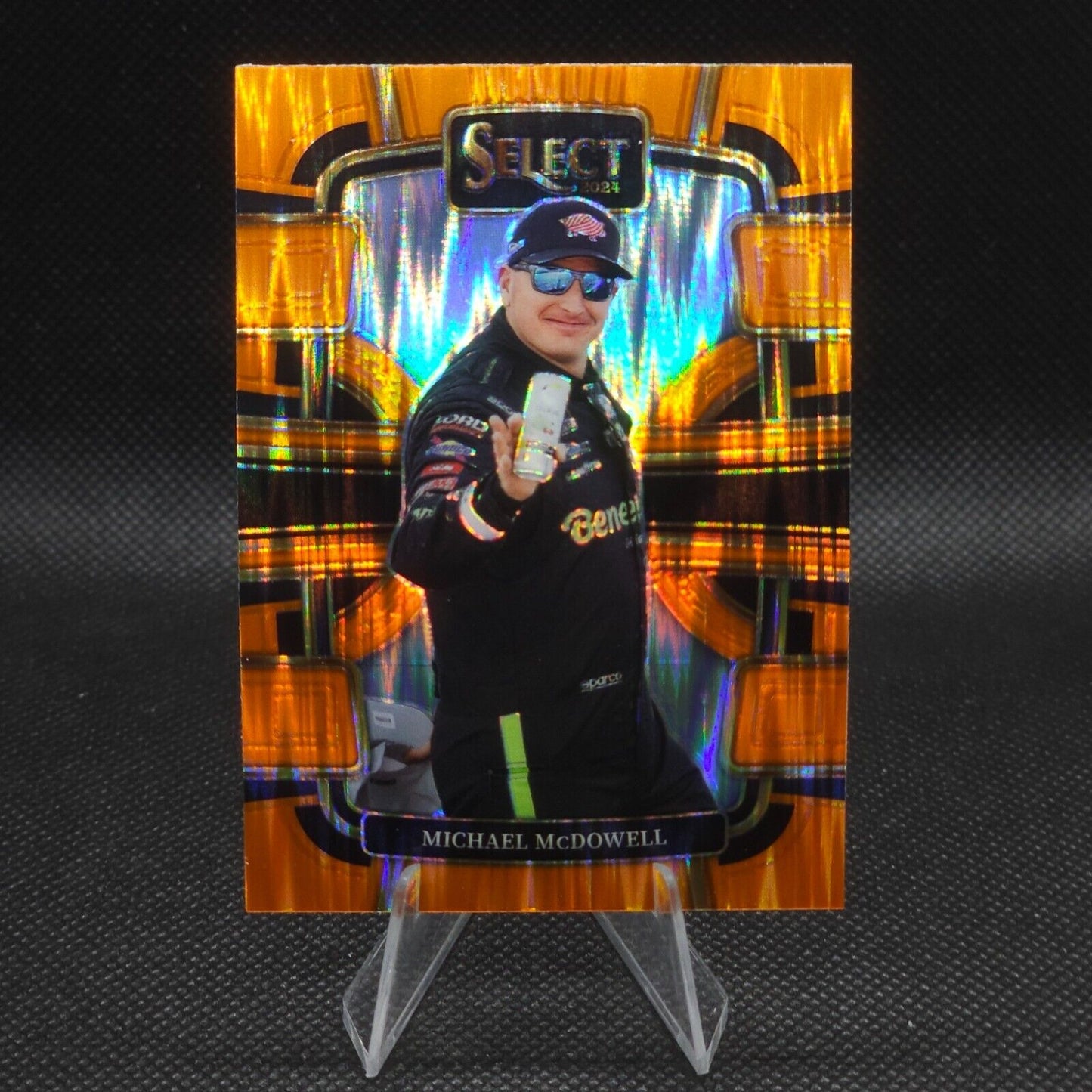 2024 Panini Select Racing Grandstand Orange Flash Prizm #44 Michael McDowell - NASCARD.shop