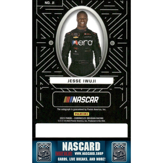 2023 Panini Chronicles - Obsidian Signatures Jesse Iwuji #JI (AU, RC) - NASCARD.shop