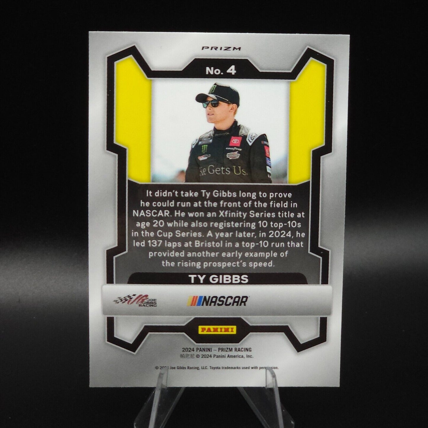 2024 Panini Prizm Racing Blue Cracked Ice #4 Ty Gibbs