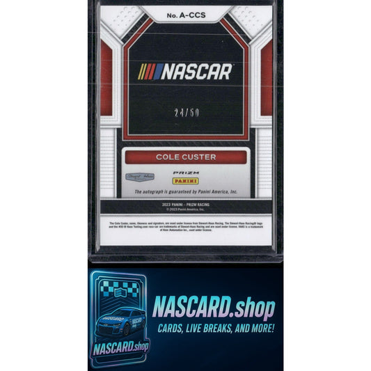 2023 Panini Prizm #A-CCS Cole Custer Autographs Checkered Flag Prizm #/50