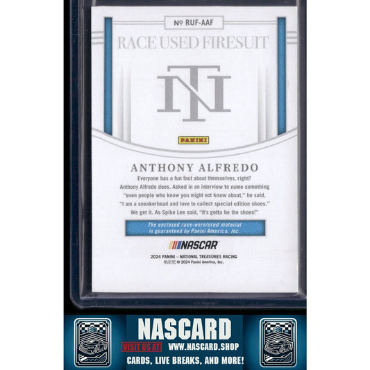 2024 National Treasures Anthony Alfredo Race Used Firesuit Holo Gold #/10 - NASCARD.shop